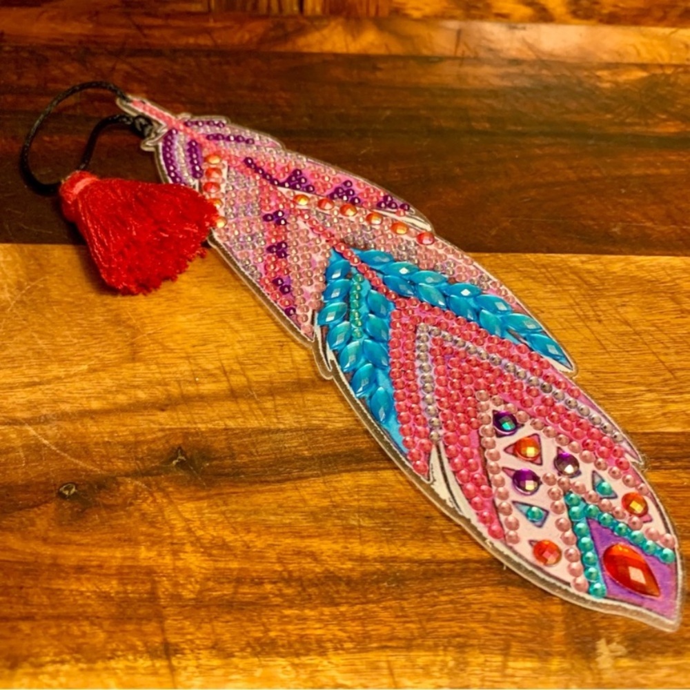 Handmade Diamond Painted Ornament Bookmark Drawer Pull With Bottom Teardrop